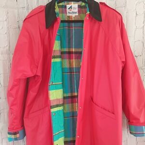 90's Vintage Long Misty Harbor Anyweather Red Rain-coat Womens Size 1X